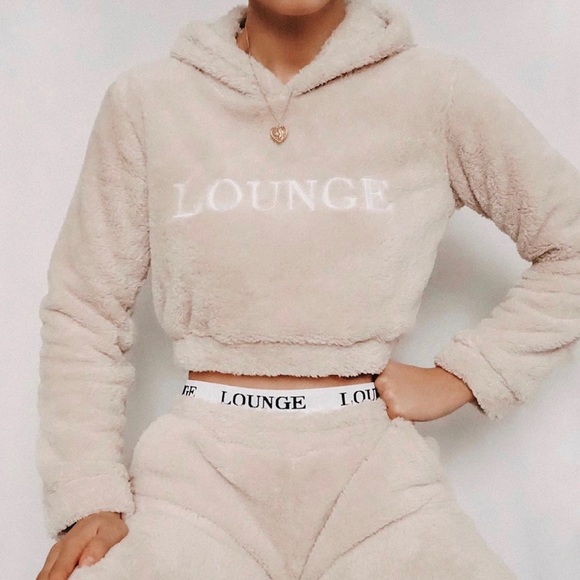 LOUNGE APPAREL TEDDY SWEATS(gray+oatmeal AVAIL) - Picture 1 of 8